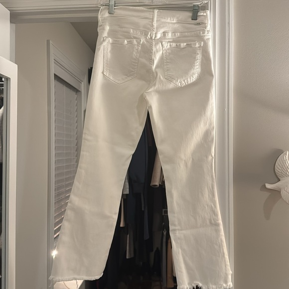 Mother White The Insider Crop Step Fray Jeans Size 28 - Picture 2 of 8